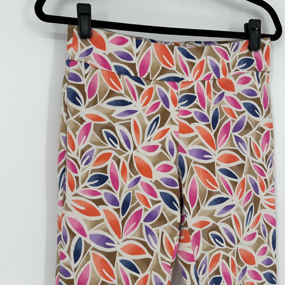 J.McLaughlin Ivy Pull On Cropped Trouser Multi Color Brown Stretchy Women's 6 - Picture 3 of 8